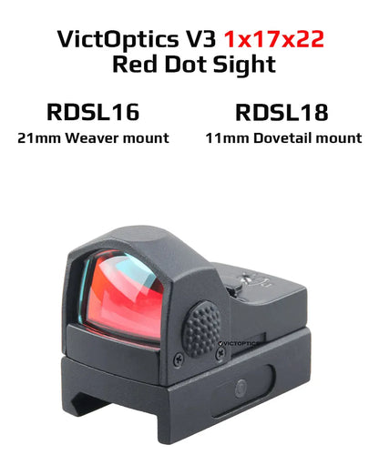VictOptics 1x17x22 Red Dot Sight | 3.5MOA&6-Level Dot | Compatible With Docter Footprint | Weaver&Dovetail Mount | Lightweight