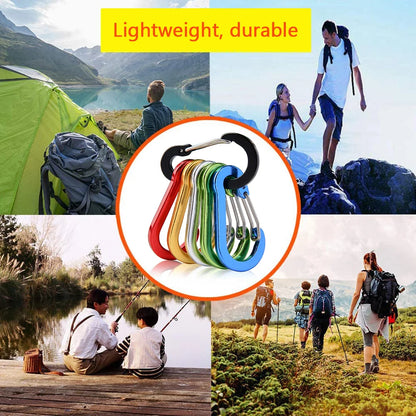 6/12Pcs Aluminum Alloy Carabiner Keychain Outdoor Camping Climbing Hiking Snap Clip Lock Buckle Hook