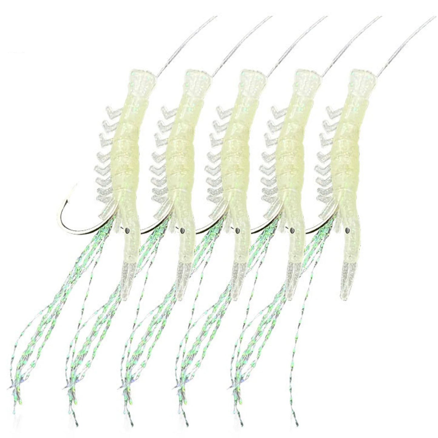 Luminous Shrimp Lure Set Shrimp Bait Hooks Shrimp Fishhooks Fishing Tackles for Sea Fishing