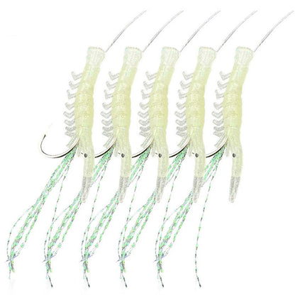 Luminous Shrimp Lure Set Shrimp Bait Hooks Shrimp Fishhooks Fishing Tackles for Sea Fishing