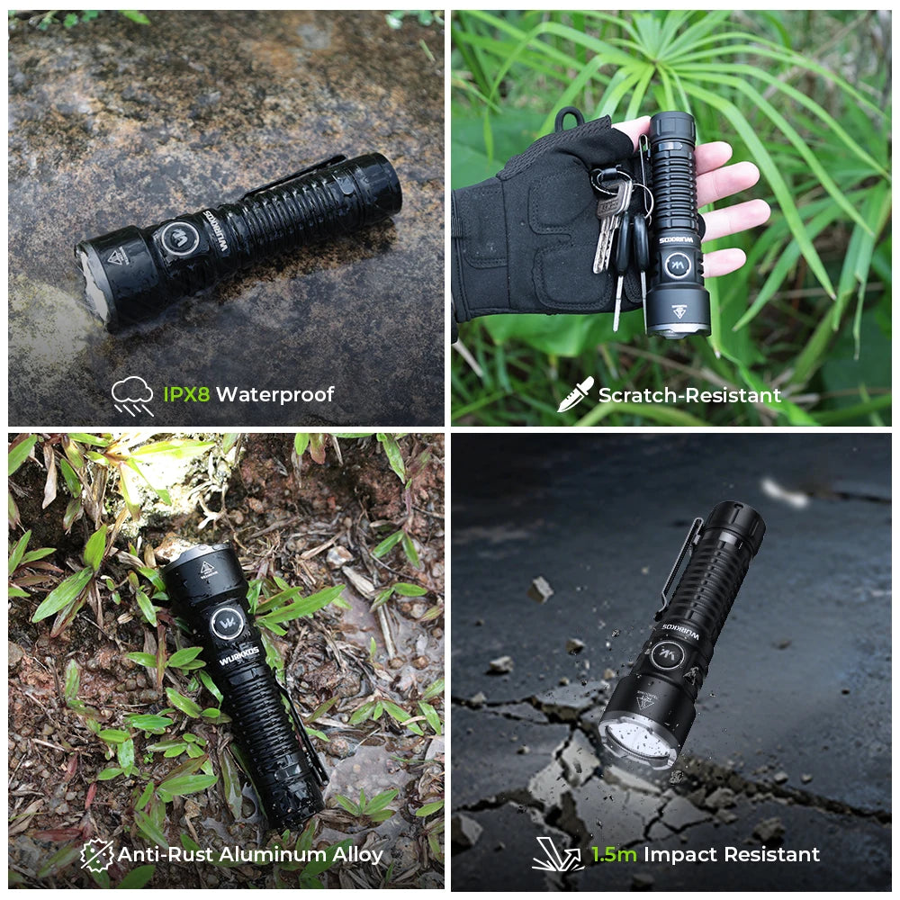 Wurkkos TS28 EDC Flashlight 3200 lm Rechargeable 21700 Battery 506m Beam