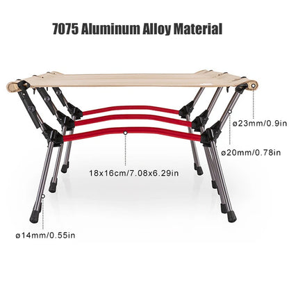 WESTTUNE Camping Cot with Leg Extenders Portable Folding Bed Ultralight Aluminum Alloy