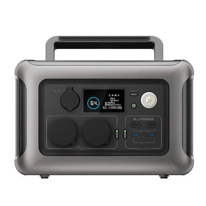 ALLPOWERS Portable Power Station R600, 299Wh LiFeP04 Battery with 2x 600W (1200W Surge) AC Outlets for Outdoor Camping RV Home