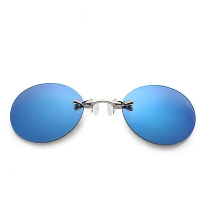 1-2PCS Clip On Nose Glasses Round Rimless Matrix Morpheus Sunglasses