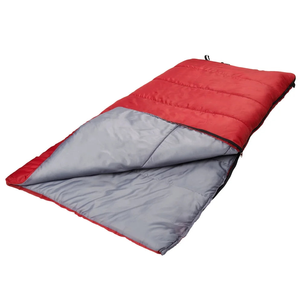 50F Warm Weather Sleeping Bag Compact Lightweight Camping Washable Insulated Polyester Fabric Stuff Sack