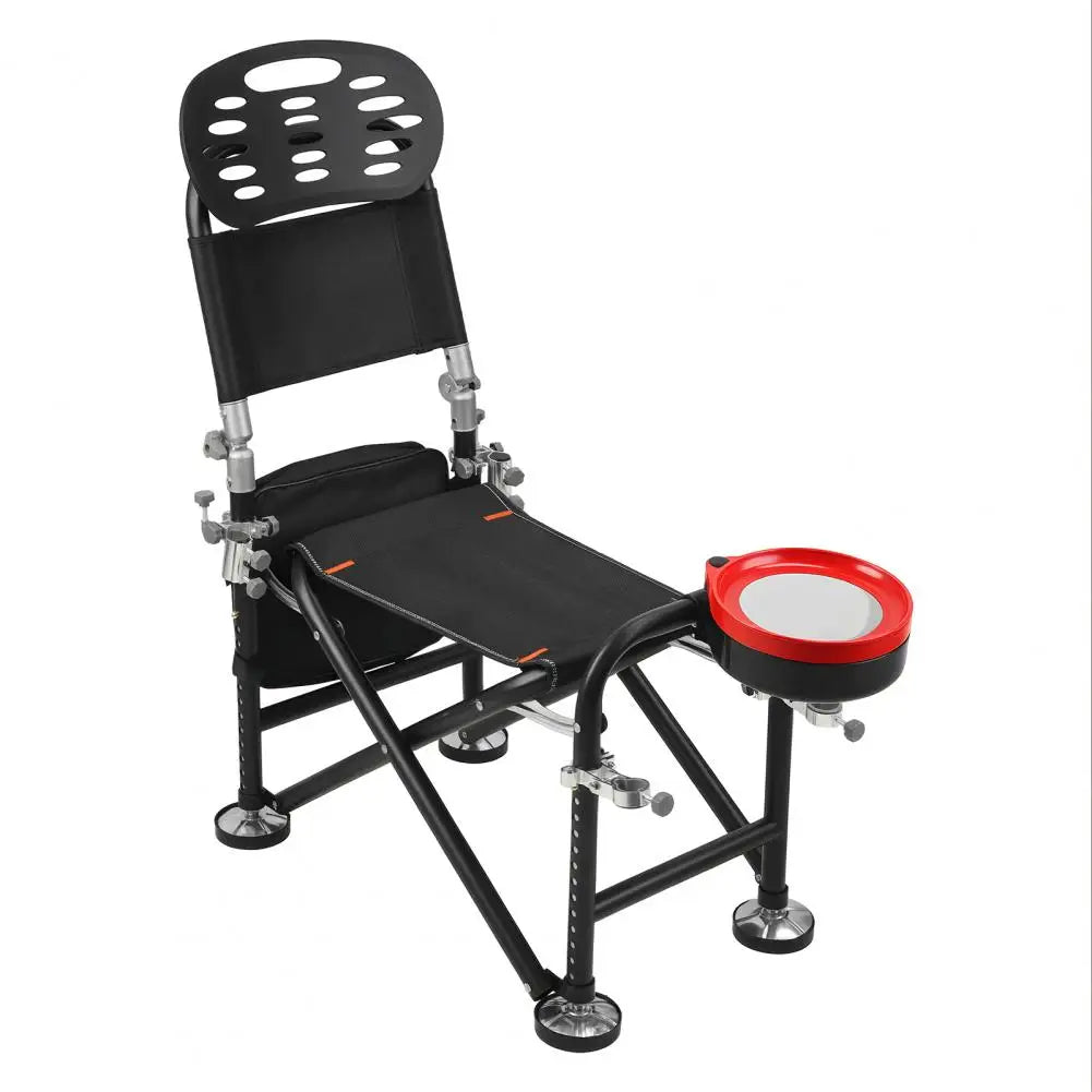 13 Gear Rise Fall 21cm Adjustment Fishing Chair with Backrest Rod Holder