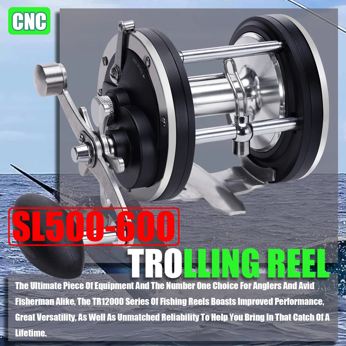 Saltwater Fishing Reels 7+1bb Casting  Gear Ratio 4.1/4.4:1 20-30KG Baitcasting Reel