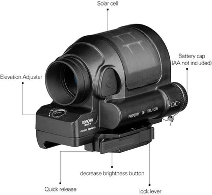 Hunting Reflex Sight Solar Power System Hunting 1X38 Red Dot Sight Scope with QD Mount
