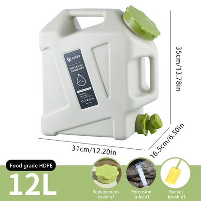 10/11/12L Drinking Water Container with Spigot Leakproof Camping Water Tank Large Capacity