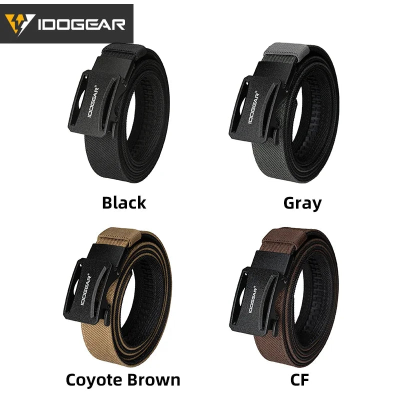 IDOGEAR Tactical Ratchet Belt 1.25” EDC Gun Belt Heavy-Duty Nylon CCW Belts