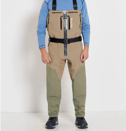 Breathable Convertible Chest Waist Fly Fishing Waders with Zipper Drake Anglers Wading Pants Lightweight stockingfoot for Men