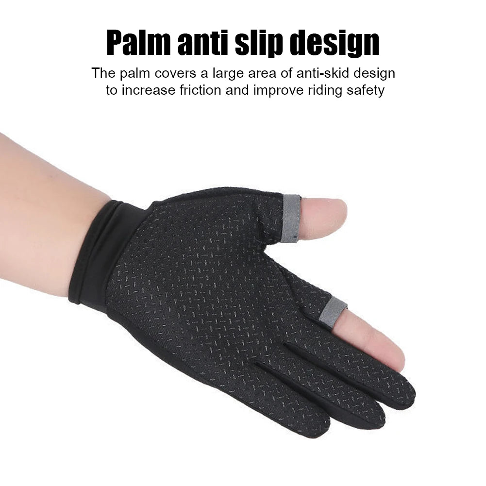 Winter Fishing Gloves 2 Cut Fingers Sport Cycling Mitten Men Women Breathable Anti-slip Antiskid Fishing Wear Outdoor Fishing