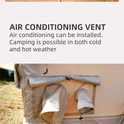 Camping Inflatable Tent for Family, PVC Skylight Air Tube, Camp Base Tents, 12 Square Meters, Large Space, 6-8 Person