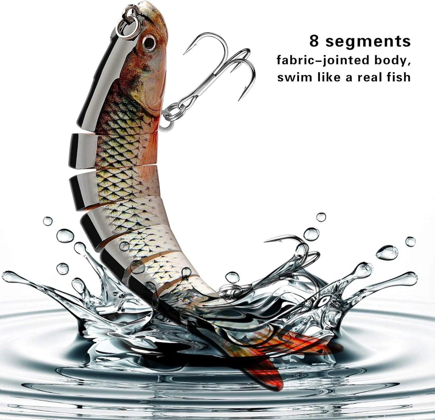 3 Pieces Freshwater and Saltwater Fishing Lures,  Realistic Bass Trout Crappie Swim Bait, Fishing Lure Set,