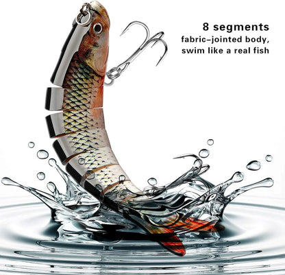 3 Pieces Freshwater and Saltwater Fishing Lures,  Realistic Bass Trout Crappie Swim Bait, Fishing Lure Set,