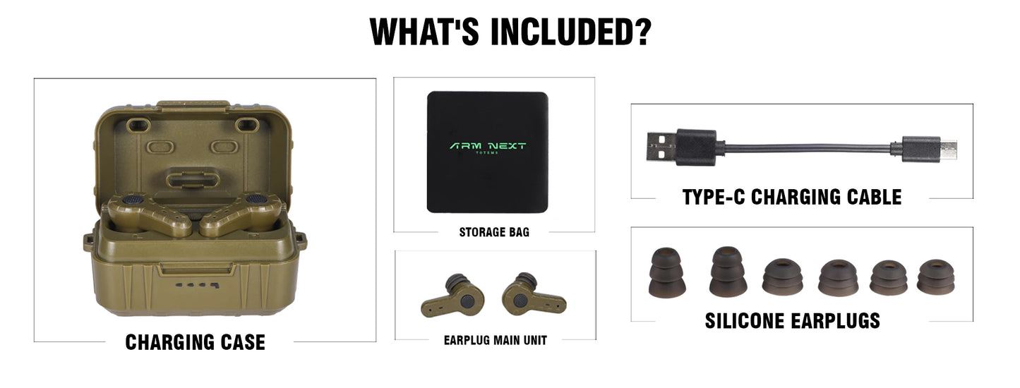 ARM NEXT tactical headset anti-noise earplugs noise-cancelling for shooting hearing protection NRR27dB Military gear hunting