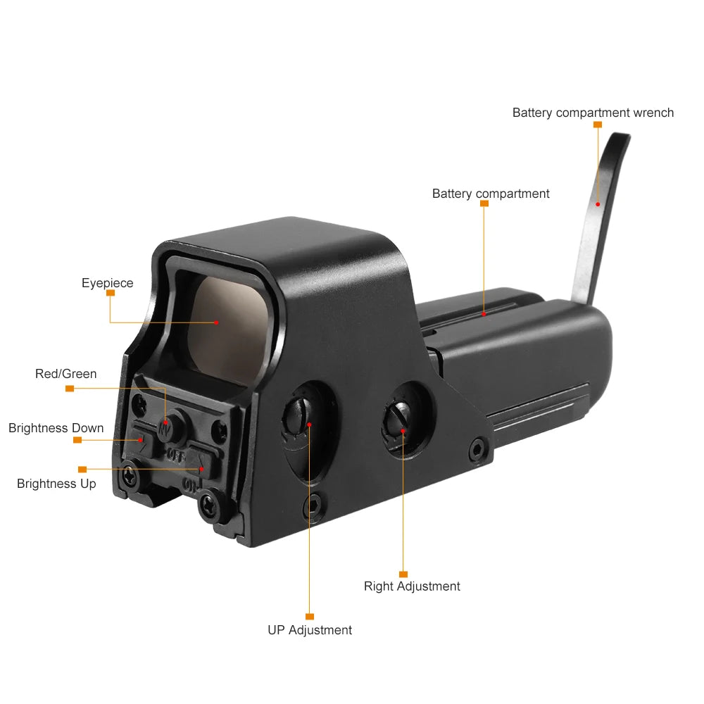 551 552 553 558 Red Green Dot Holographic Sight Scope Hunting Reflex Sight Riflescope 20mm Mount