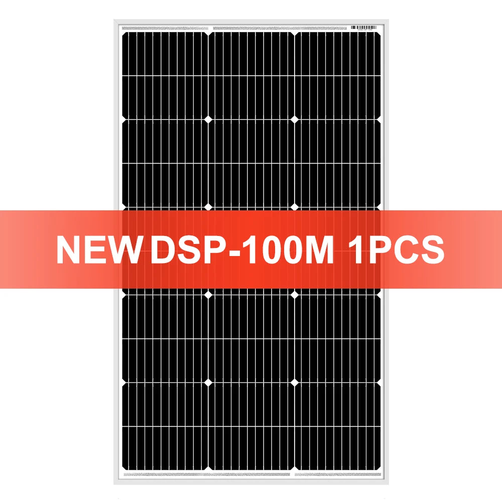 DOKIO 18V 100W Rigid Solar Panel  18V Monocrystalline Silicon Waterproof Solar Panel Charging 12V #DSP-100M Camping/Home/RV