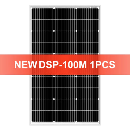 DOKIO 18V 100W Rigid Solar Panel  18V Monocrystalline Silicon Waterproof Solar Panel Charging 12V #DSP-100M Camping/Home/RV