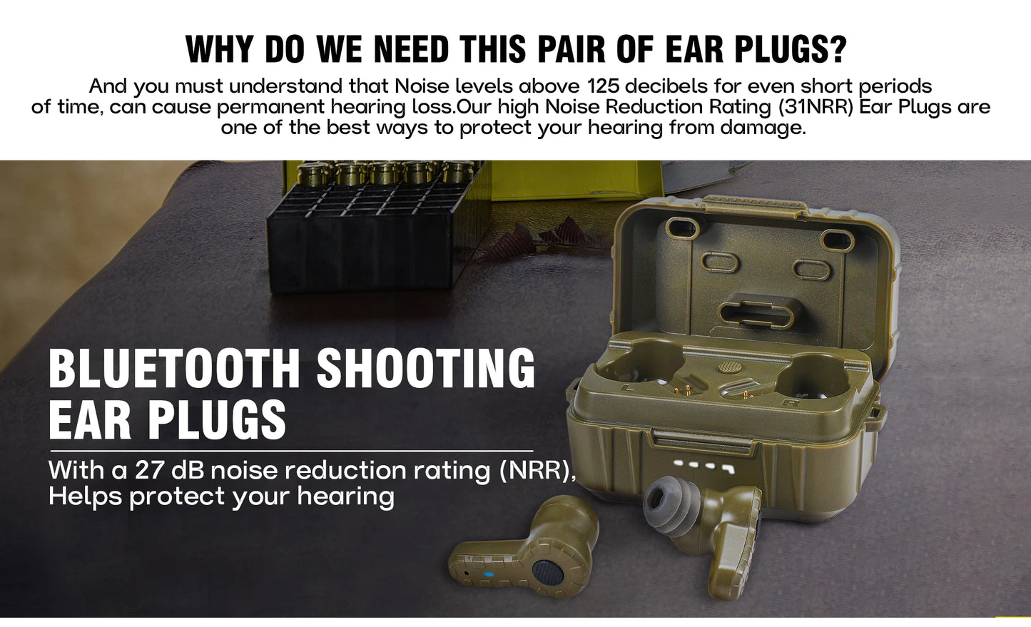 ARM NEXT tactical headset anti-noise earplugs noise-cancelling for shooting hearing protection NRR27dB Military gear hunting