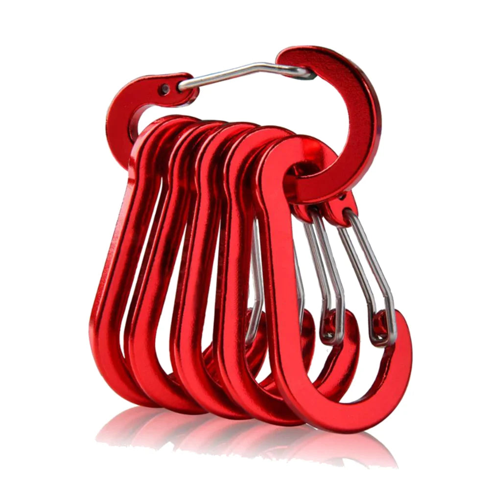 6/12Pcs Aluminum Alloy Carabiner Keychain Outdoor Camping Climbing Hiking Snap Clip Lock Buckle Hook