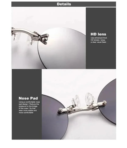 1-2PCS Clip On Nose Glasses Round Rimless Matrix Morpheus Sunglasses