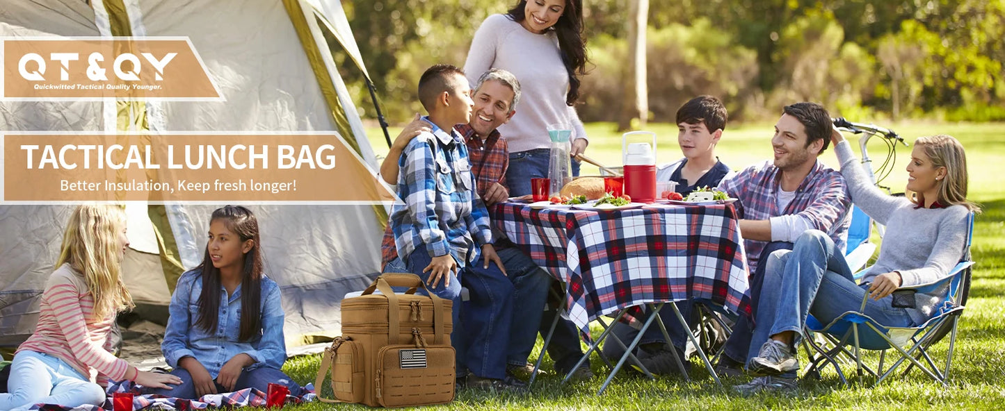 Tactical Lunch Box Expandable 18L Insulated Cooler Bag Leak Proof Lunch Bag for Work Camping Outdoor