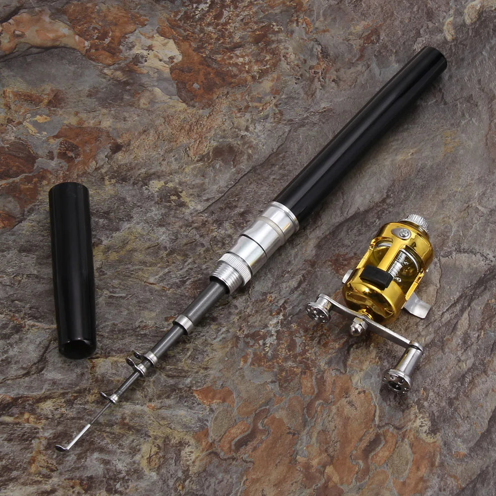 Aluminum Alloy Fishing Rod Pole Reel Multicolor Fishing Tool Pocket Fish Pen