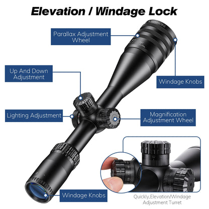 Tactical 4-16x44 AOE Riflescope Hunting Scopes Tactical  Red Green Illuminated Sight Sniper