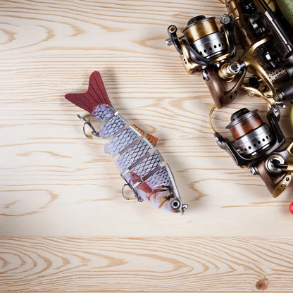 10cm/16.5g Robotic Fishing Lure with Treble Hooks 3D Artificial Hard Bait Lifelike Slow Sinking Fish Bait for Bass Pike Fishing