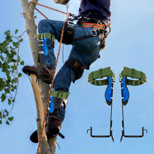 Tree Climbing Spikes Kit w/Safety Harness Gloves Double Teeth