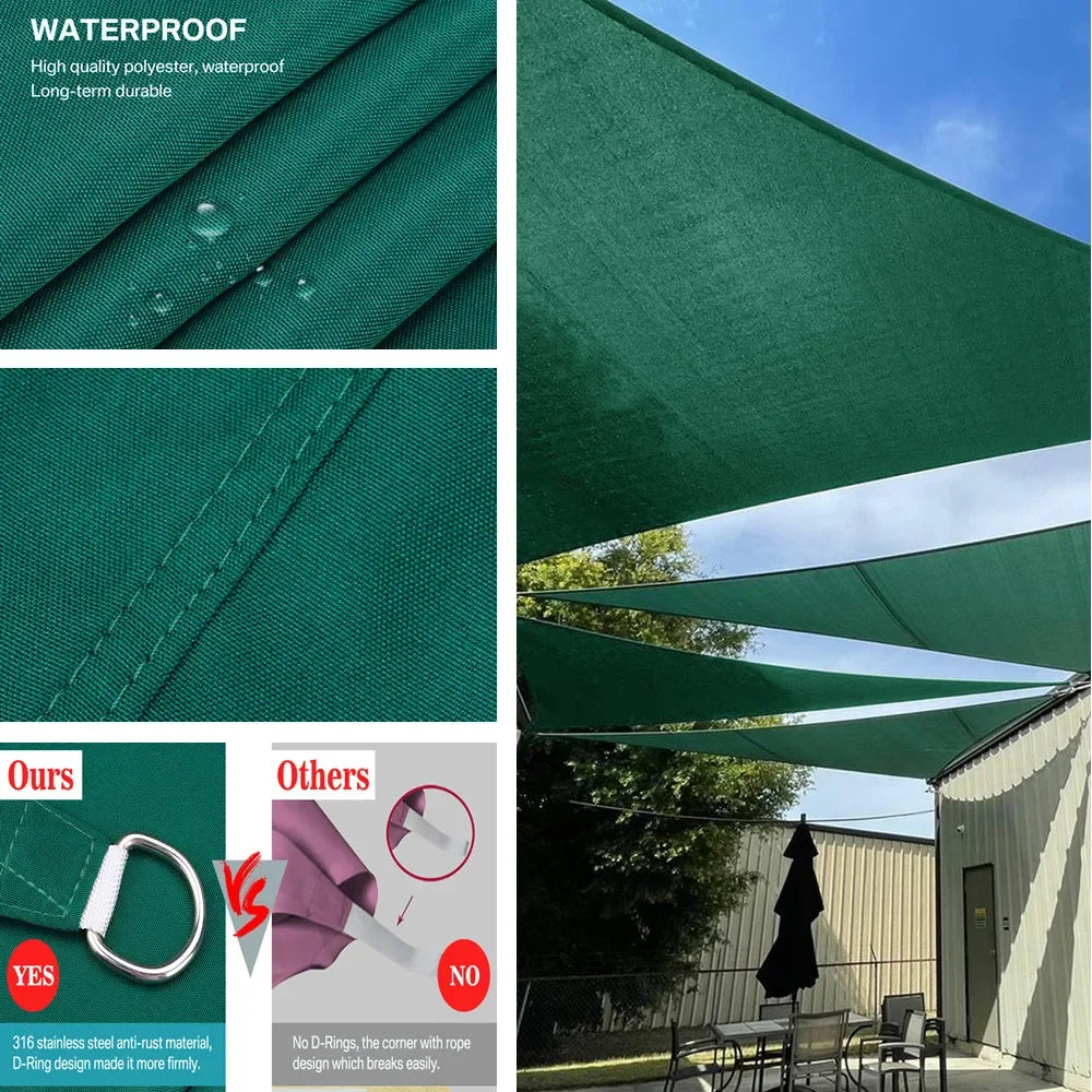 Triangle Sun Shade Sail Canopy UV Block Sunshade Sails Sunscreen for Outdoor Patio Garden Backyard Awning Sunsail with Free Rope