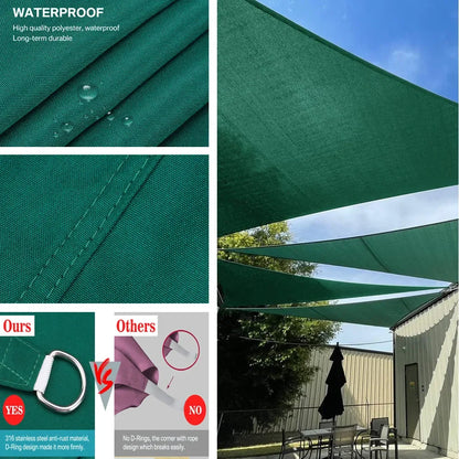 Triangle Sun Shade Sail Canopy UV Block Sunshade Sails Sunscreen for Outdoor Patio Garden Backyard Awning Sunsail with Free Rope