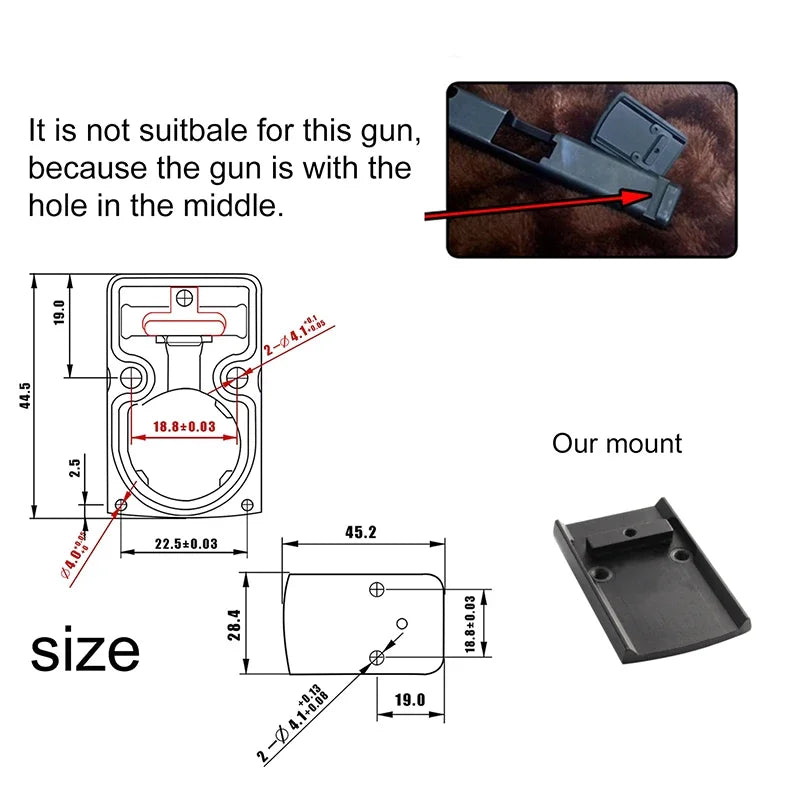 Mini MR Red Dot Sight Collimator Rifle Reflex Sight Scope fit 20mm Rail