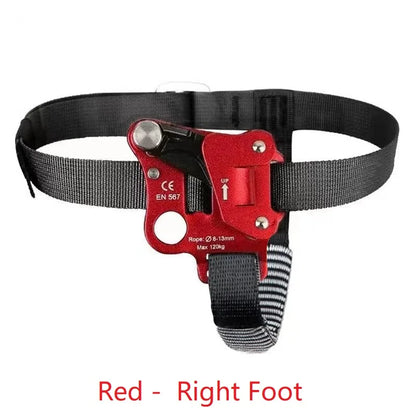 Outdoor Foot Ascender SRT Rock Climbing Riser With Pedal Belt Grasp Rope Gear Anti Fall Off Left Right Foot Ascend