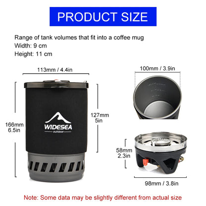 Widesea Camping Cooking System with Heat Exchanger Outdoor Gas Stove Burner