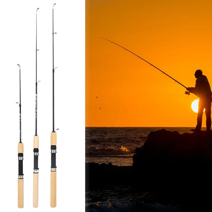 60/80/100cm Ice Fishing Pole Portable Carbon Fish Pole Light Weight