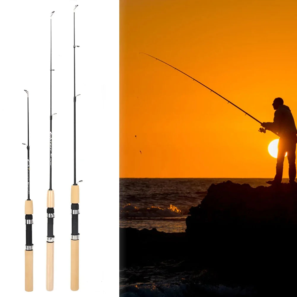 60/80/100cm Ice Fishing Pole Portable Carbon Fish Pole Light Weight