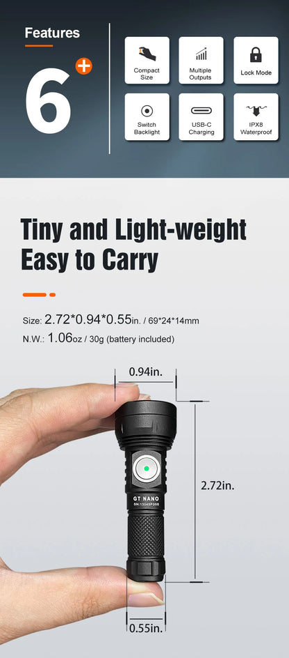 Professional Outdoor Flashlight   450 meters USB TYPE